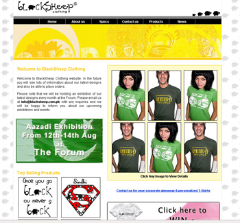 Black Sheep T Shirts Web Design