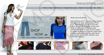 Teens Clothing Web Design